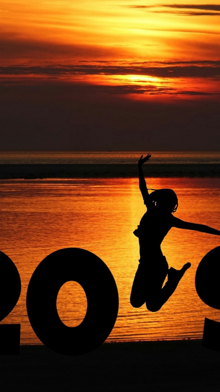 Das 2019 New Year Sunset Wallpaper 750x1334