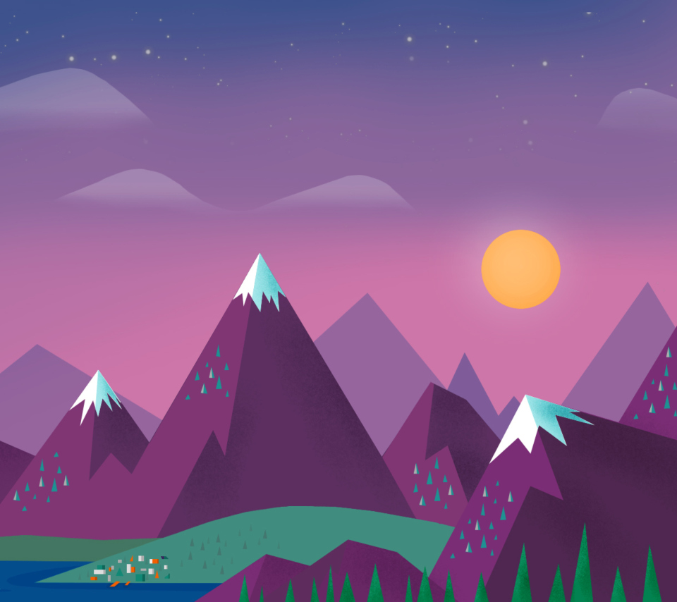 Обои Purple Mountains Illustration 960x854