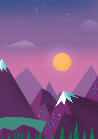 Purple Mountains Illustration - Obrázkek zdarma pro iPhone 5S