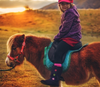 Little Girl On Pony - Obrázkek zdarma pro iPad mini 2