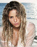 Fondo de pantalla Shakira On Beach 128x160