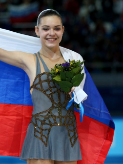 Обои Adelina Sotnikova Figure Skating Champion 240x320