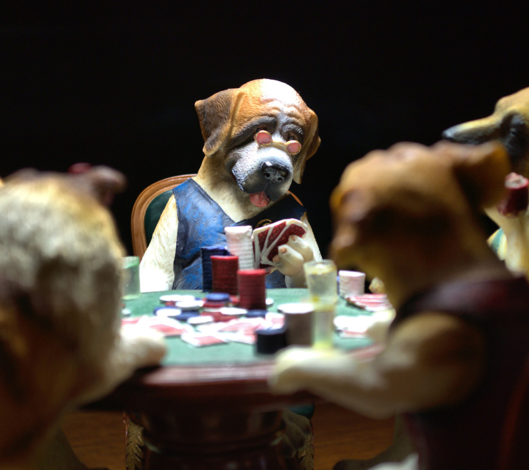 Das Dogs Playing Poker Wallpaper 1080x960