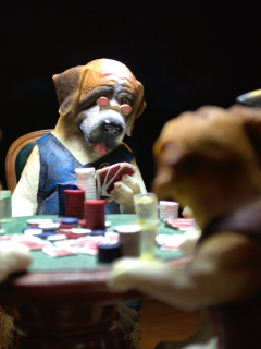 Das Dogs Playing Poker Wallpaper 240x320