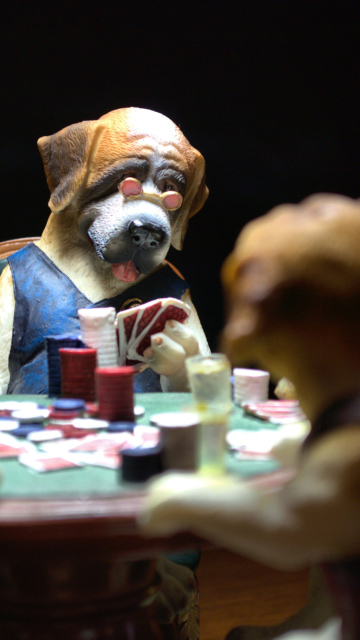Das Dogs Playing Poker Wallpaper 360x640