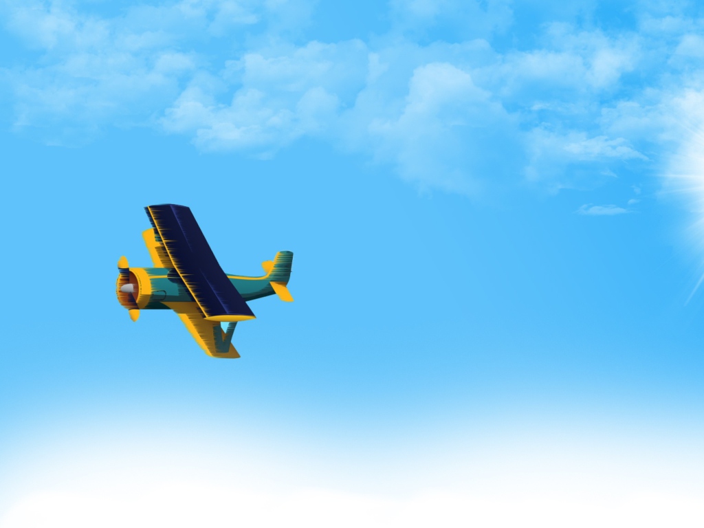 Sfondi Fly In Blue Sky 1024x768