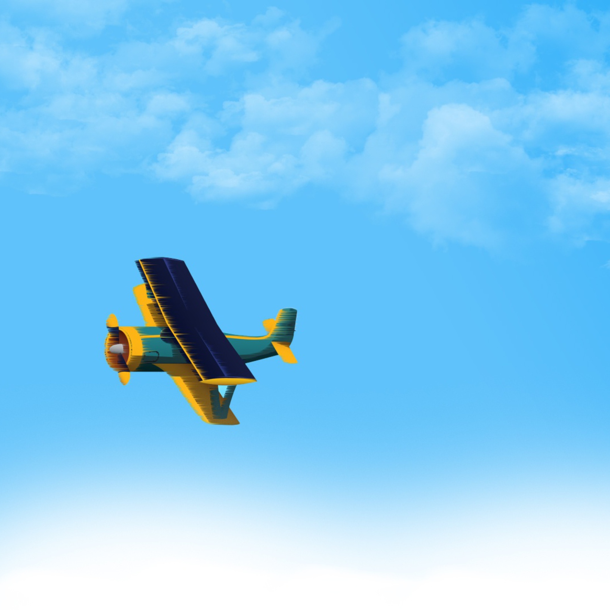 Sfondi Fly In Blue Sky 2048x2048
