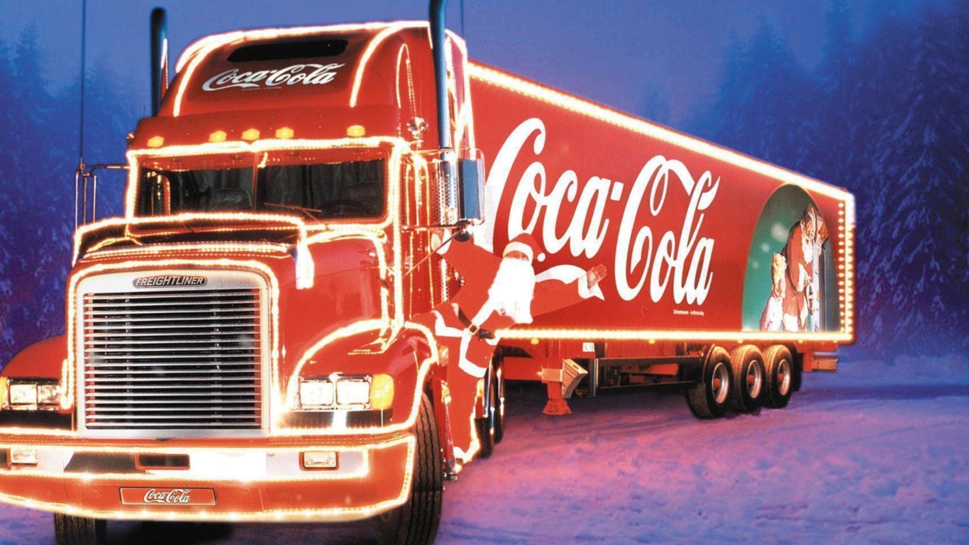 Screenshot №1 pro téma Coca Cola Truck 1366x768