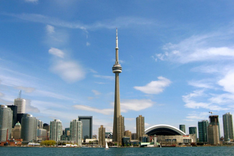 Screenshot №1 pro téma CN Tower in Toronto, Ontario, Canada 480x320