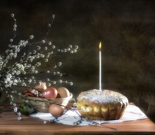 Easter Cake With Candle - Obrázkek zdarma pro 208x208