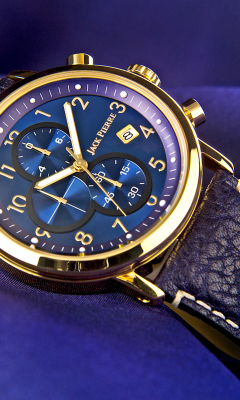 Screenshot №1 pro téma Gold And Blue Watch 240x400