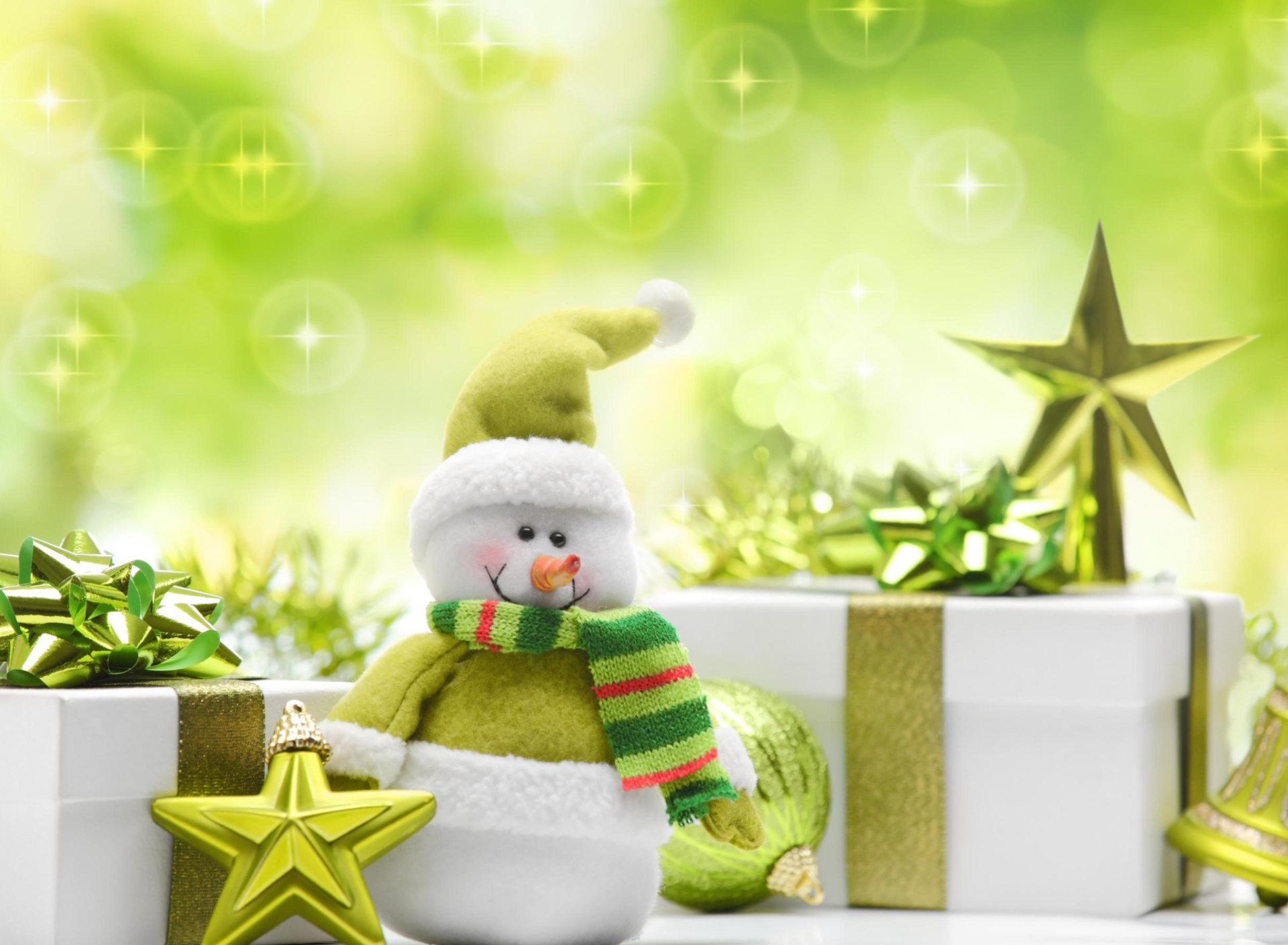 Sfondi Cute Green Snowman 1920x1408