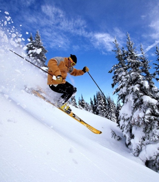 Kostenloses Skiing Wallpaper für 640x960