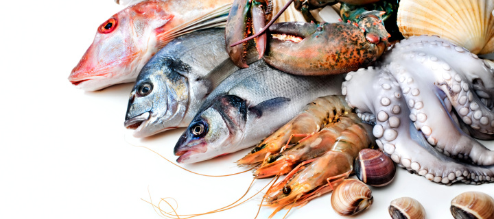 Das Fresh Seafood Wallpaper 720x320