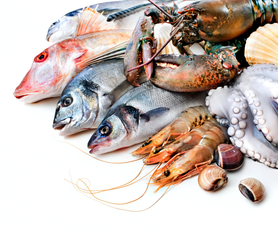 Das Fresh Seafood Wallpaper 960x800