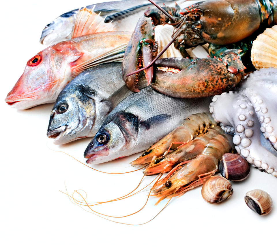 Das Fresh Seafood Wallpaper 960x854