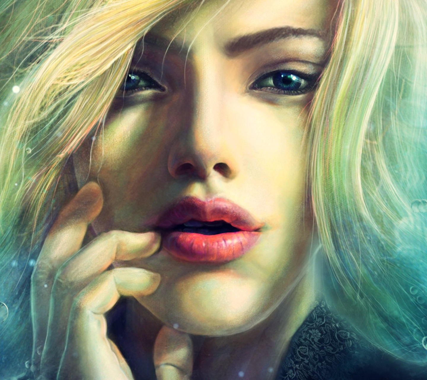 Blonde Girl Painting wallpaper 1440x1280