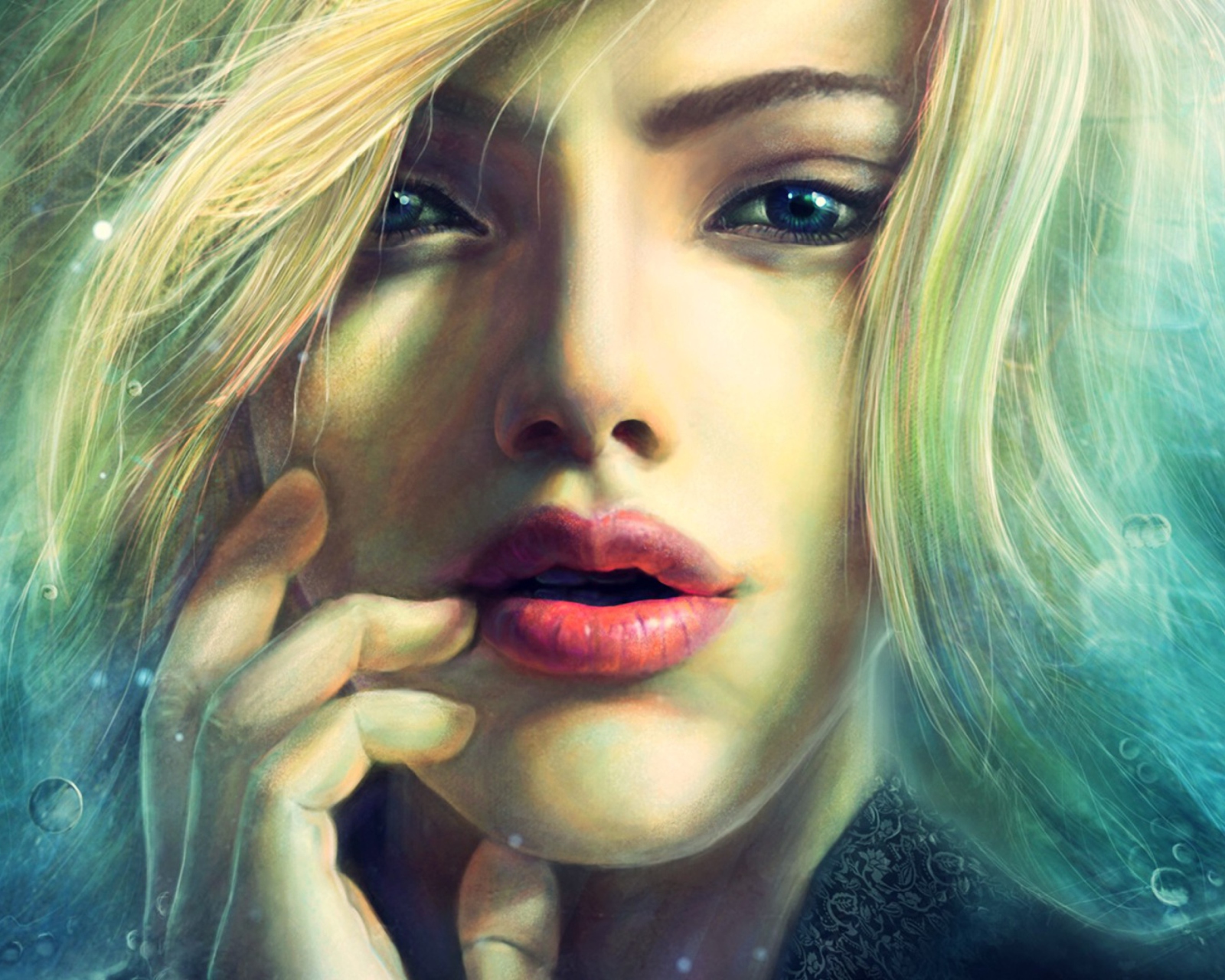 Screenshot №1 pro téma Blonde Girl Painting 1600x1280