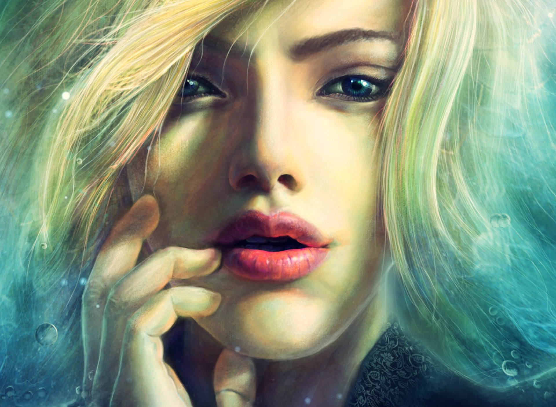 Screenshot №1 pro téma Blonde Girl Painting 1920x1408