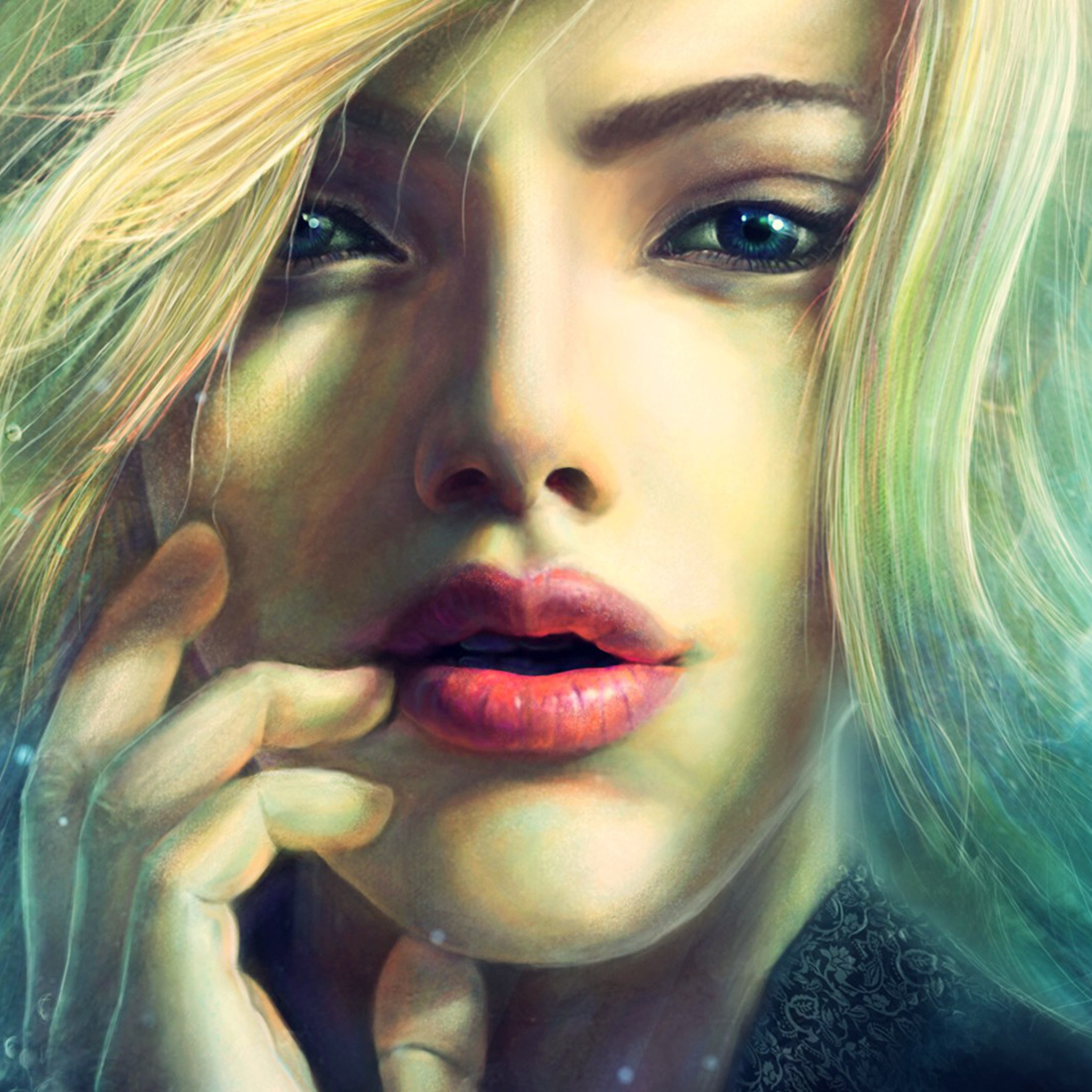 Screenshot №1 pro téma Blonde Girl Painting 2048x2048
