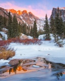 Das Colorado Winter Mountains Wallpaper 128x160