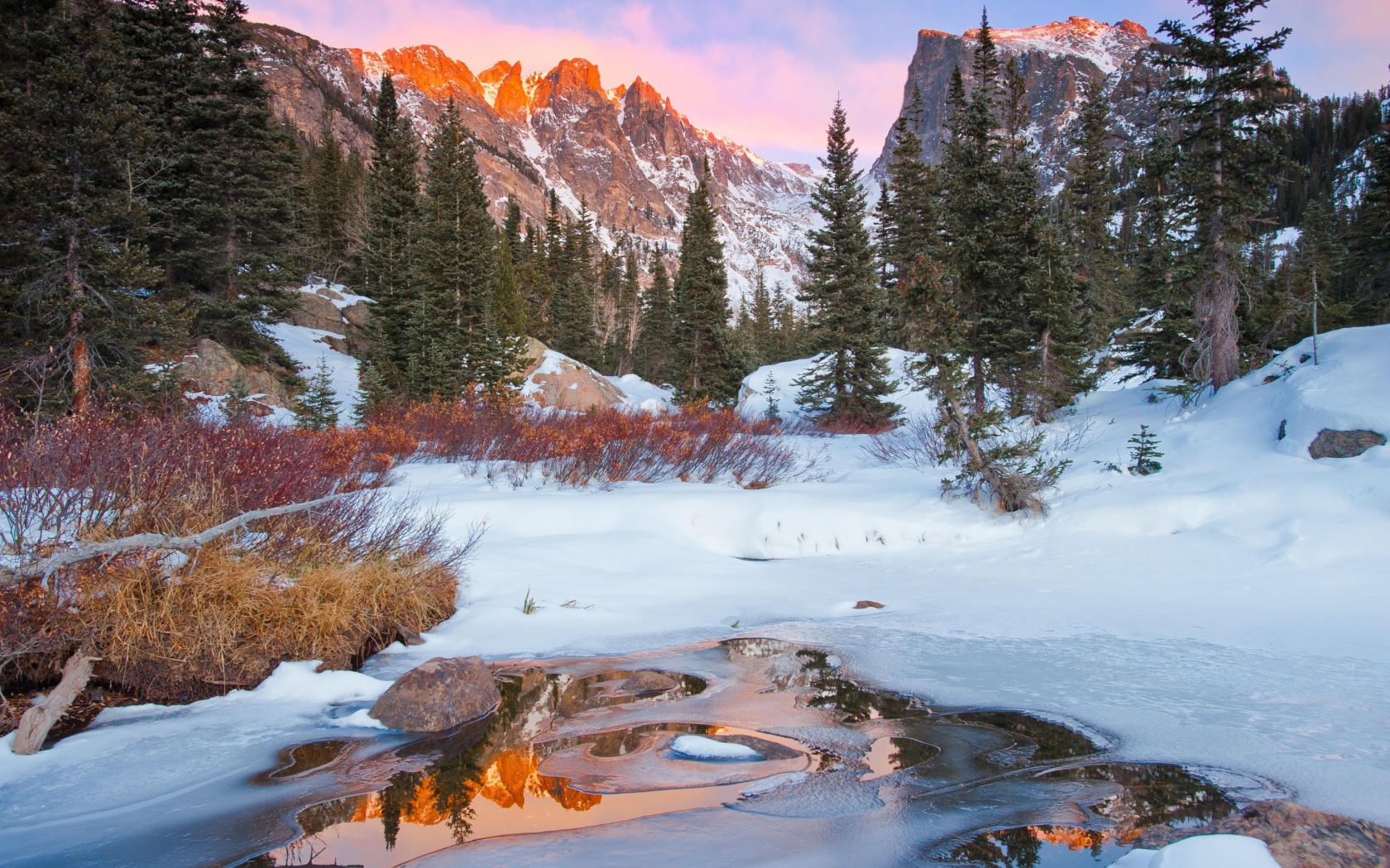 Das Colorado Winter Mountains Wallpaper 1680x1050