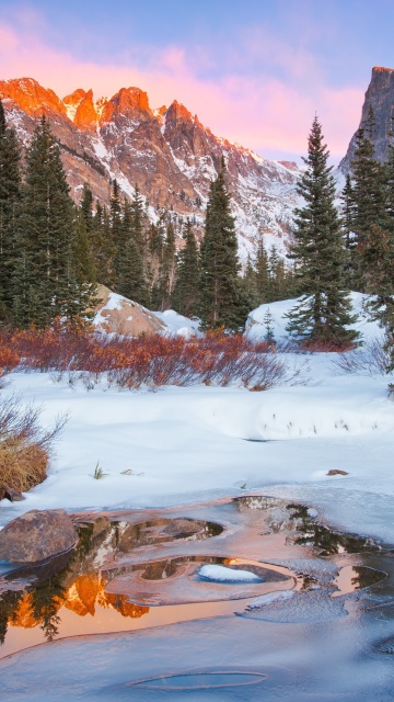 Fondo de pantalla Colorado Winter Mountains 360x640