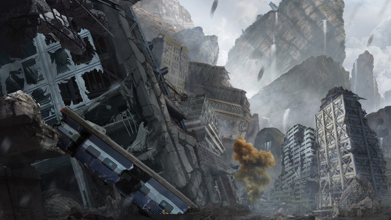 City in Ruins after Post Apocalypse Destruction screenshot #1 1280x720