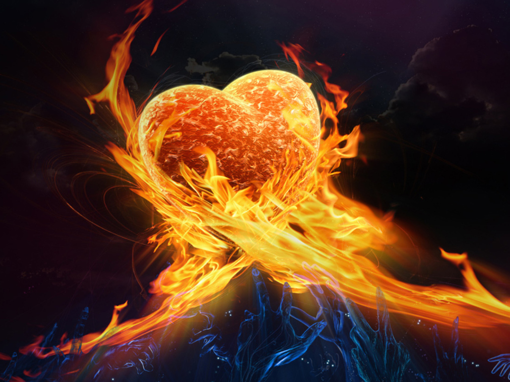 Das Love Is Fire Wallpaper 1024x768