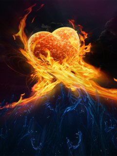 Обои Love Is Fire 240x320