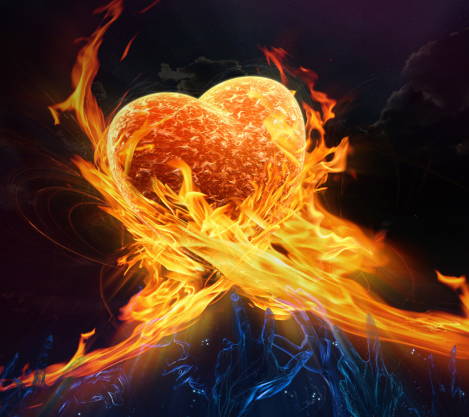 Fondo de pantalla Love Is Fire 960x854