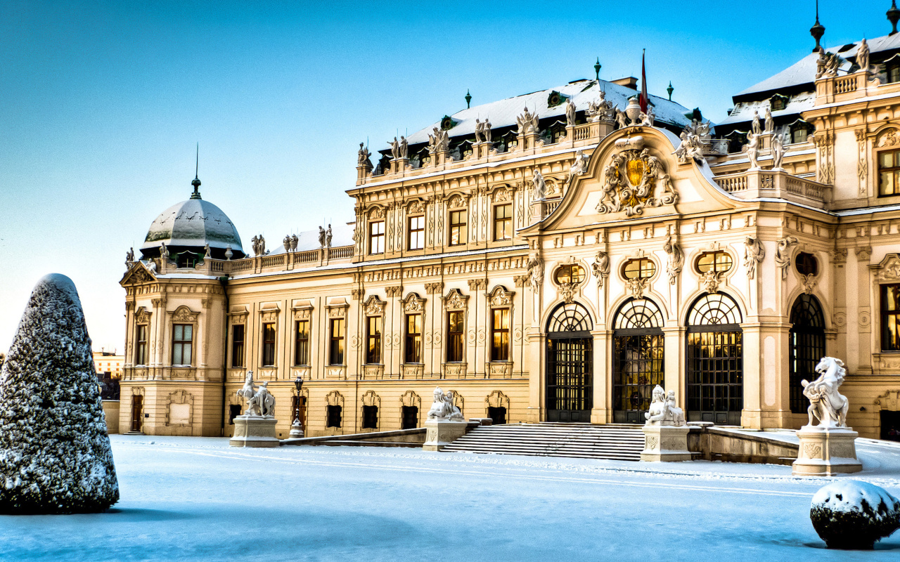 Das Belvedere Baroque Palace in Vienna Wallpaper 1280x800
