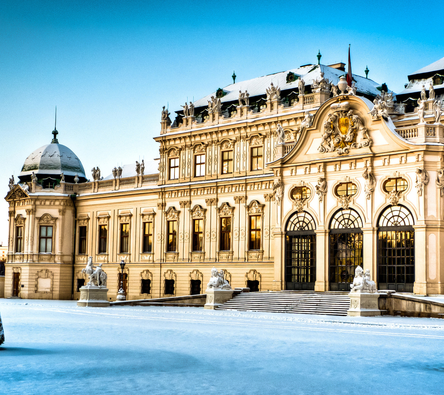 Обои Belvedere Baroque Palace in Vienna 1440x1280