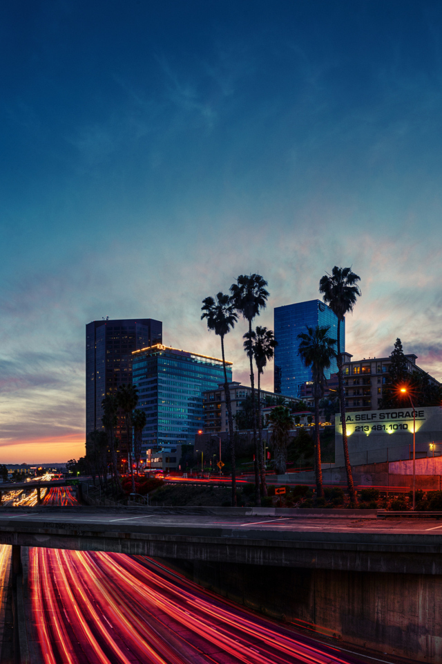 Fondo de pantalla Sunset In LA 640x960