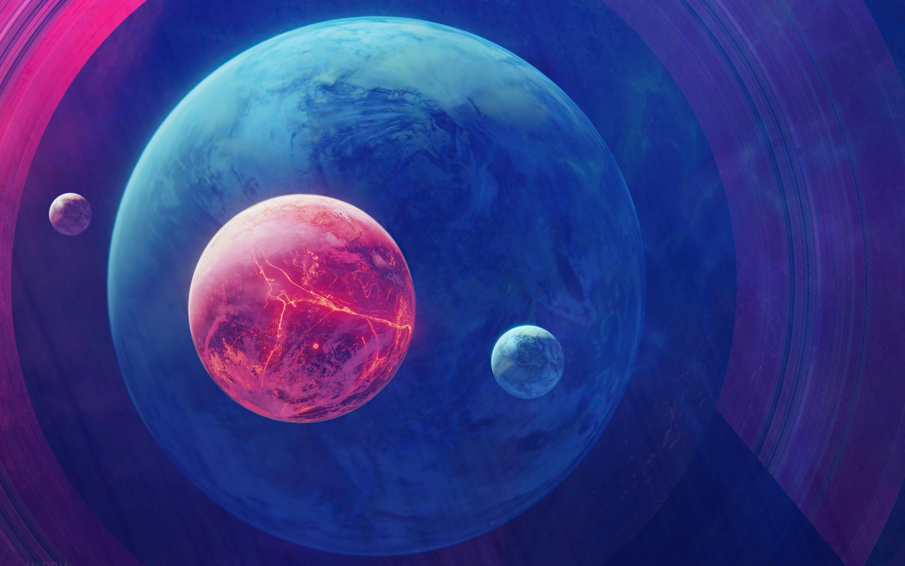 Screenshot №1 pro téma Planet Moon Space Digital Art 1280x800