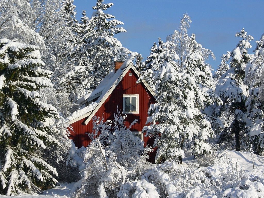 Winter in Sweden wallpaper 1024x768