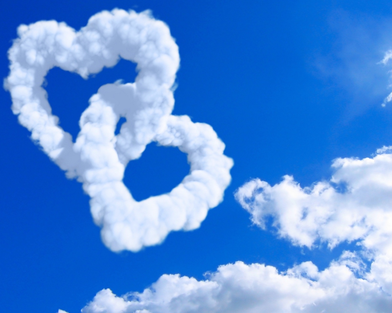 Heart Shaped Clouds wallpaper 1280x1024