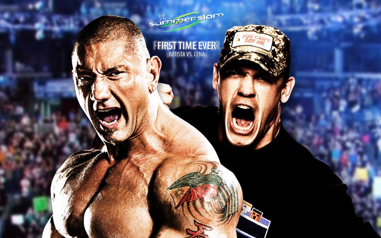 Обои Batista Vs John Cena 1280x800