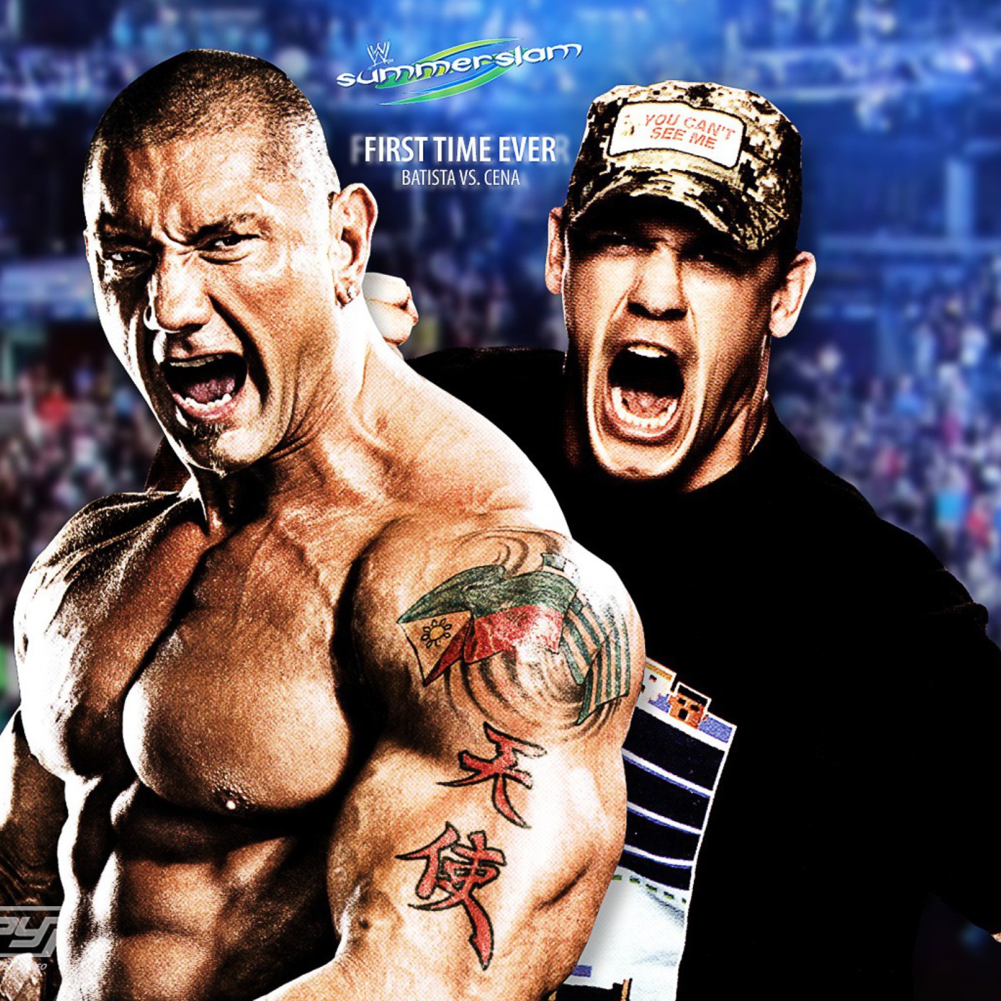 Обои Batista Vs John Cena 2048x2048