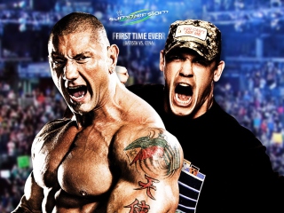 Обои Batista Vs John Cena 320x240