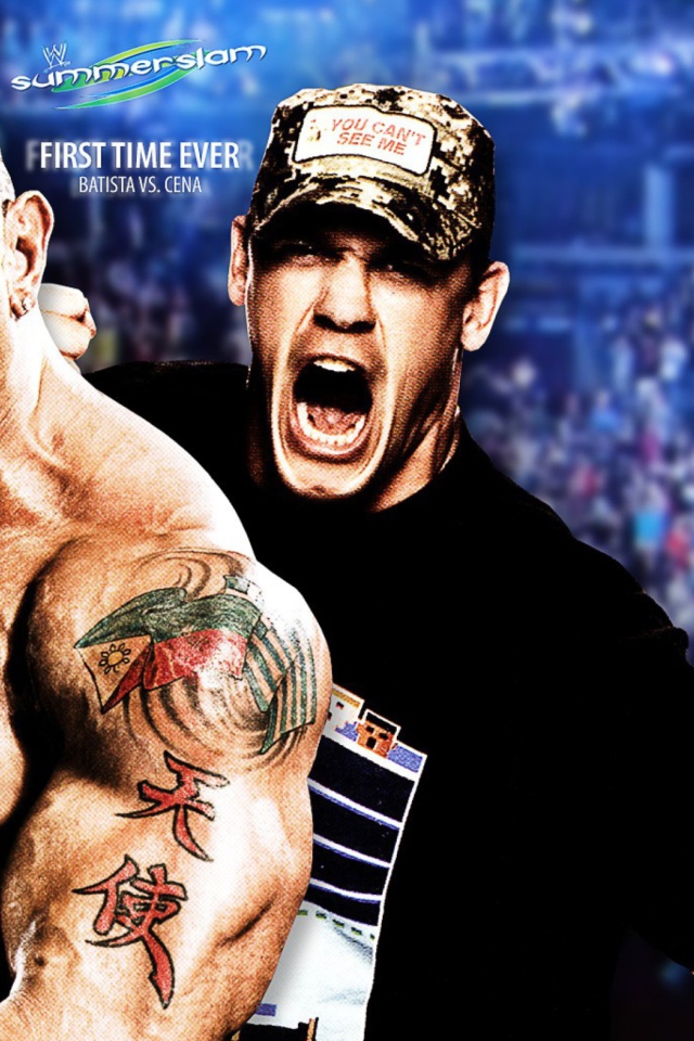 Batista Vs John Cena wallpaper 640x960