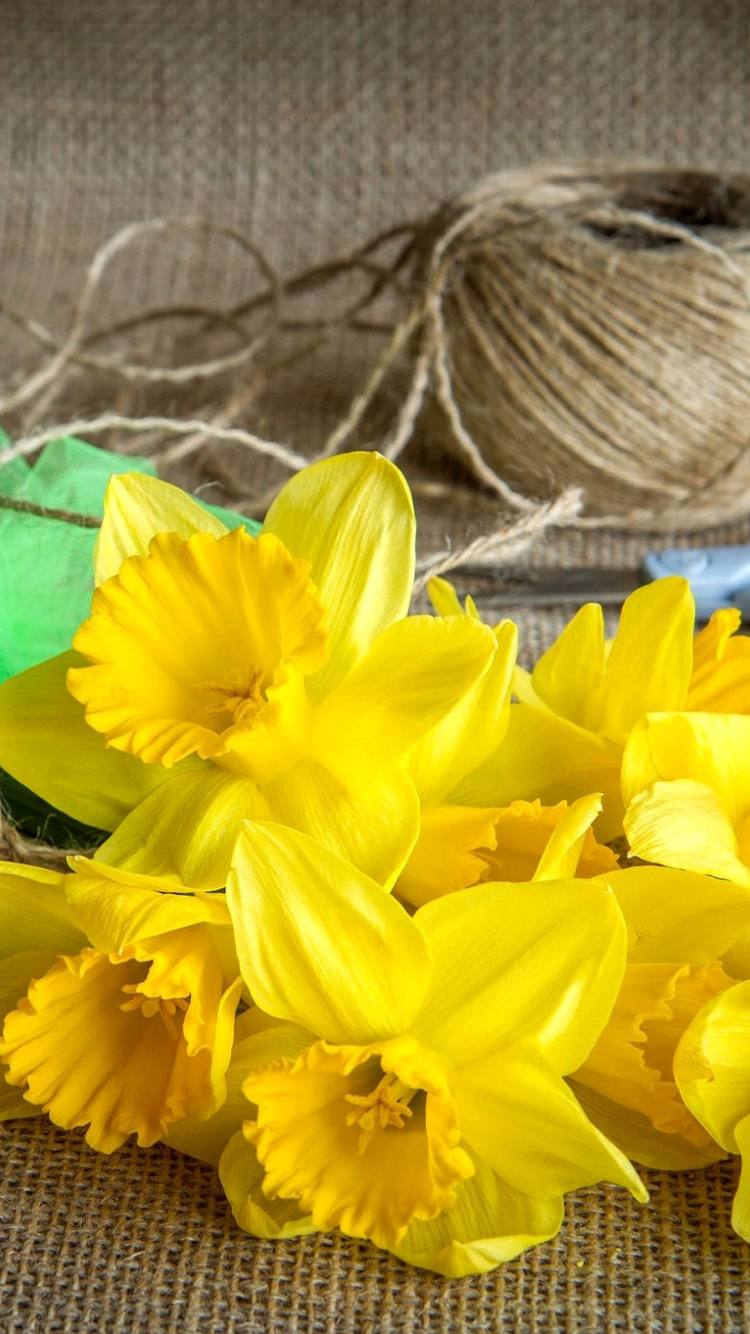 Daffodils bouquet wallpaper 750x1334