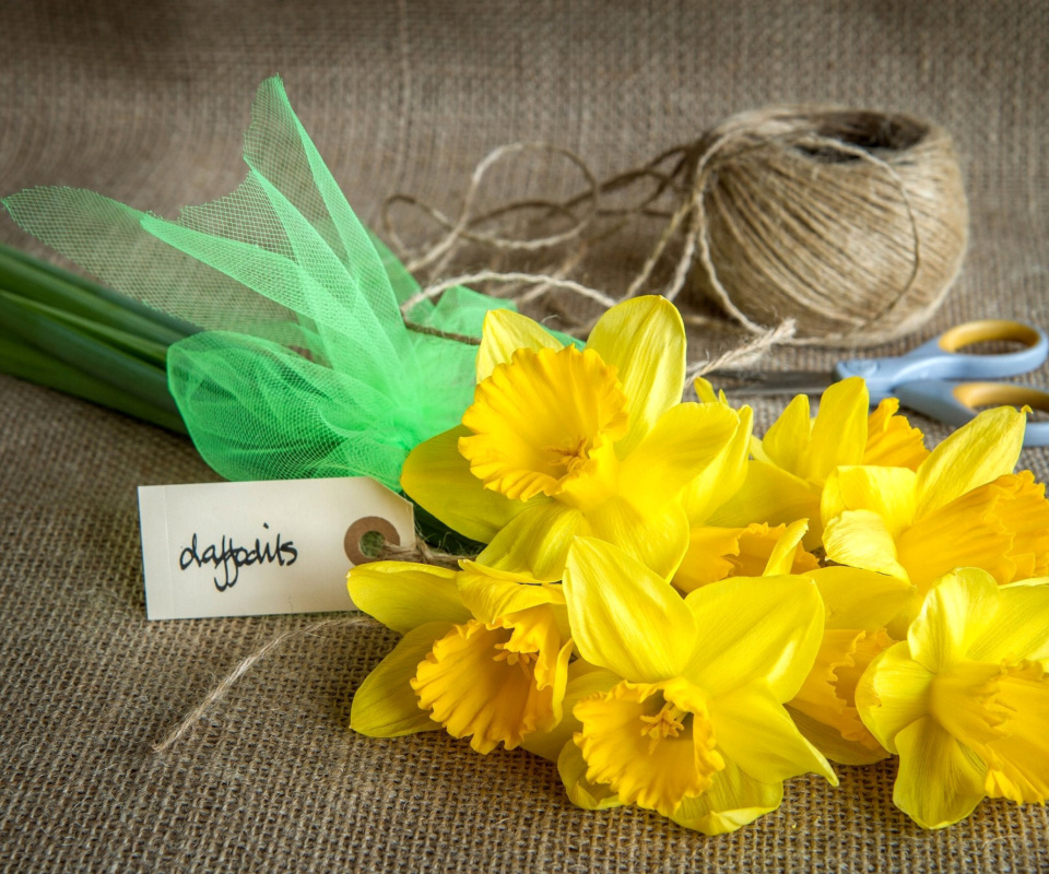 Das Daffodils bouquet Wallpaper 960x800