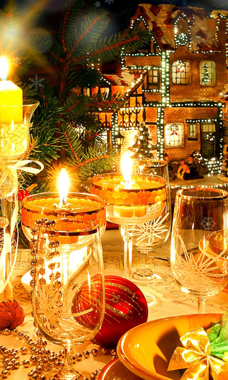 Serving New Years Table wallpaper 768x1280