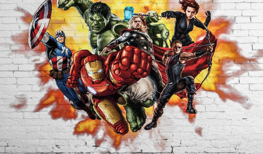 Das Marvel Comics Graffiti Wallpaper 1024x600