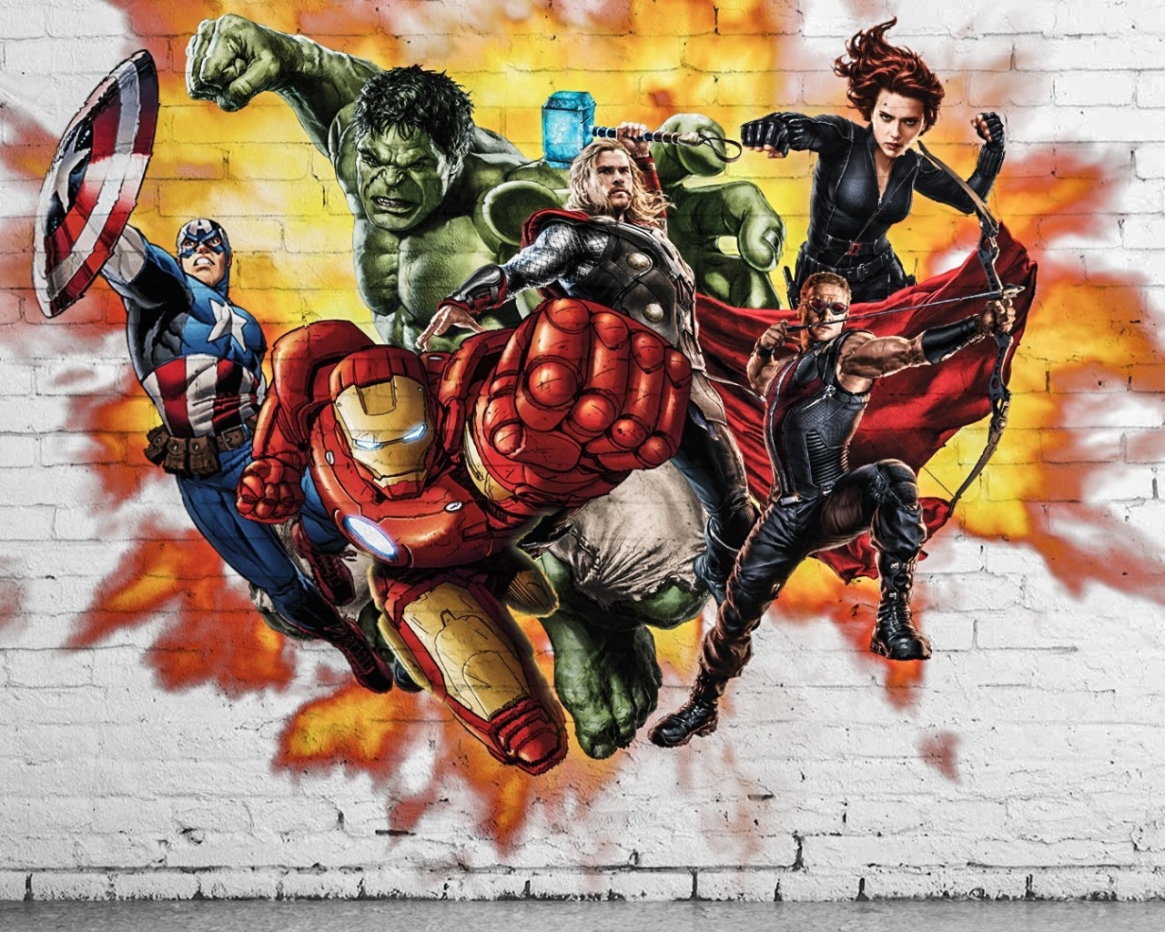 Обои Marvel Comics Graffiti 1280x1024