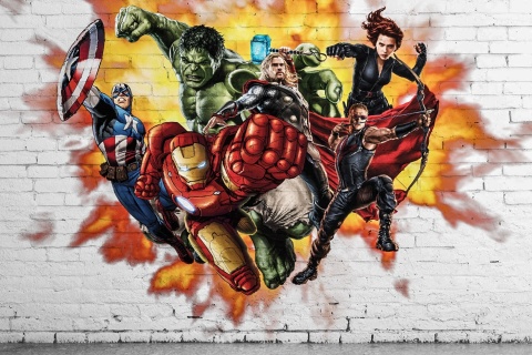 Das Marvel Comics Graffiti Wallpaper 480x320