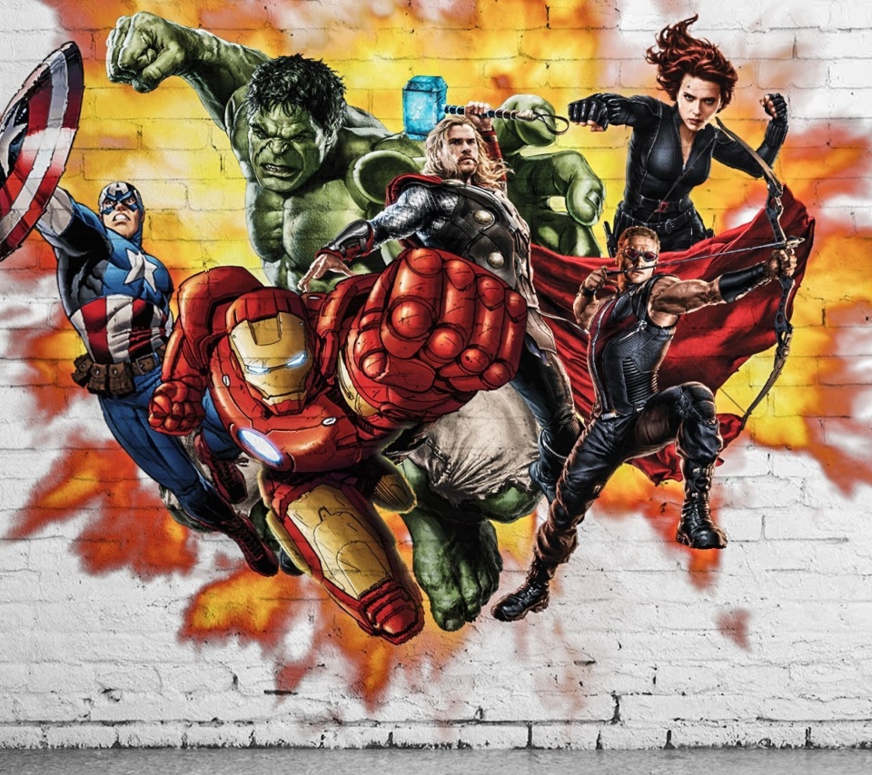 Обои Marvel Comics Graffiti 960x854