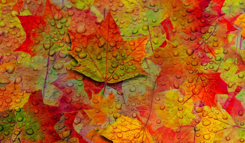Abstract Fall Leaves wallpaper 1024x600