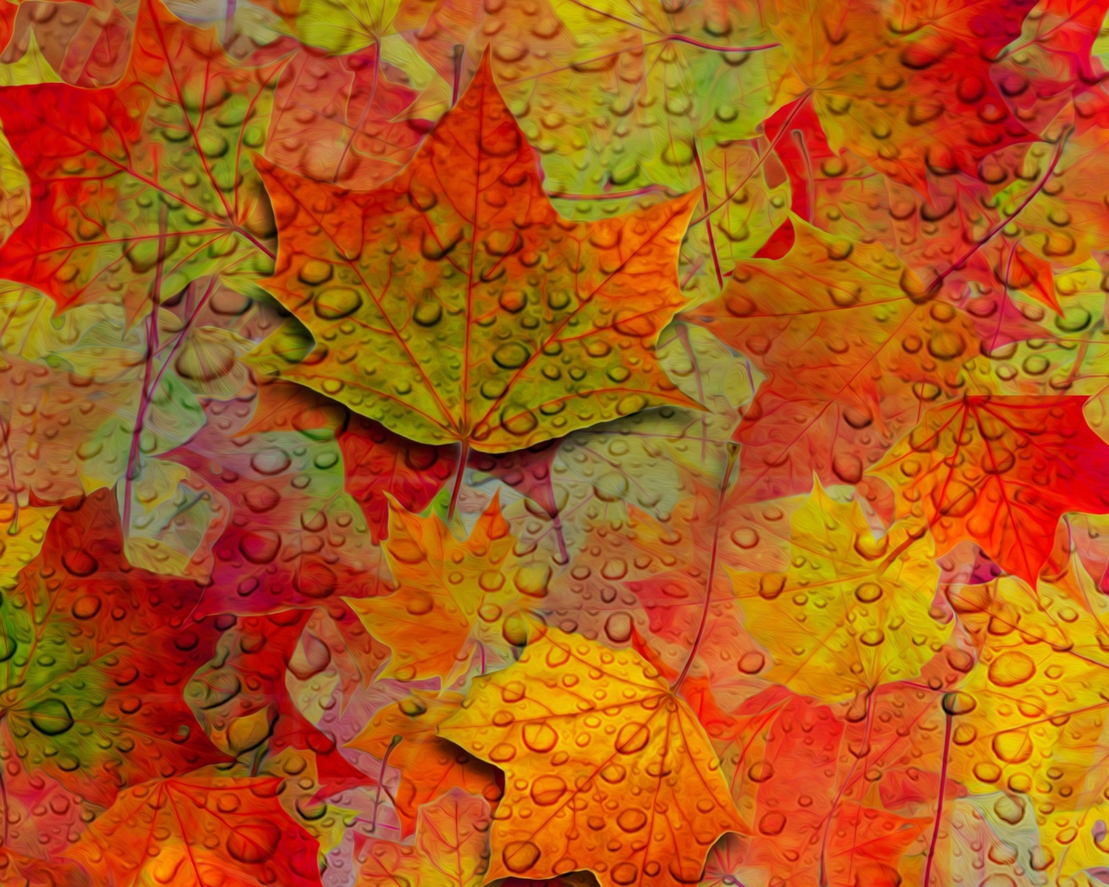 Abstract Fall Leaves wallpaper 1600x1280
